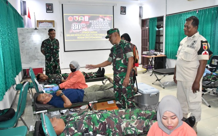 Kodim Ponorogo Gelar Donor Darah