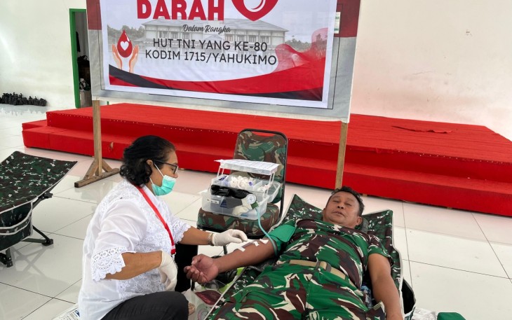 Kodim 1715/Yahukimo Gelar Donor Darah