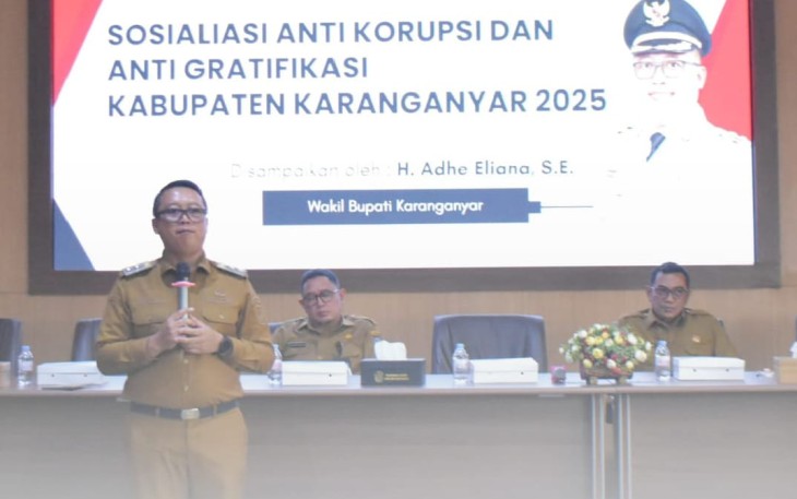 Sosialisasi Anti Korupsi dan Anti Gratifikasi Tahun 2025, Senin (22/9/2025) di Ruang Podang I Sekretariat Daerah Karanganyar