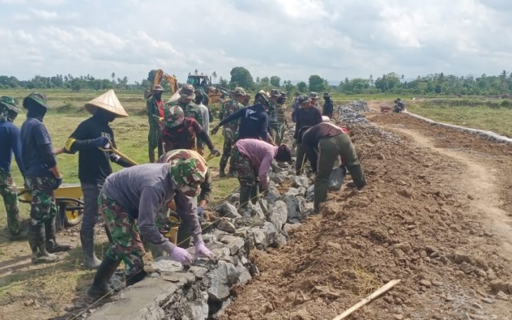 Pengerjaan sasaran fisik TMMD ke 126 Kodim Takalar 