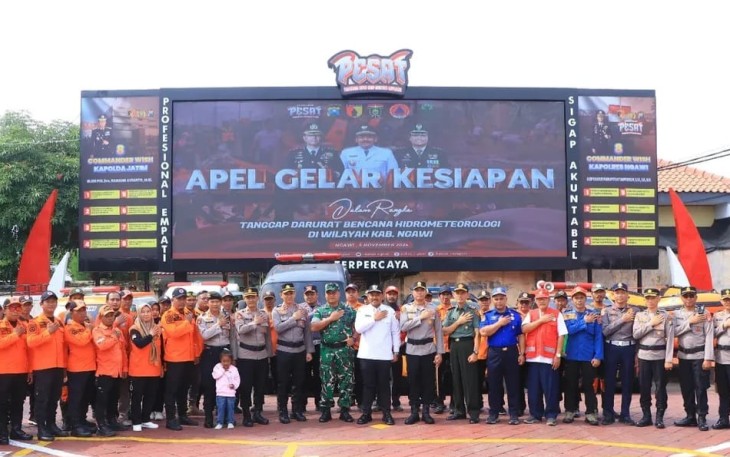 Apel Gelar Pasukan Kesiapsiagaan Bencana Kabupaten Ngawi, Rabu (5/11)