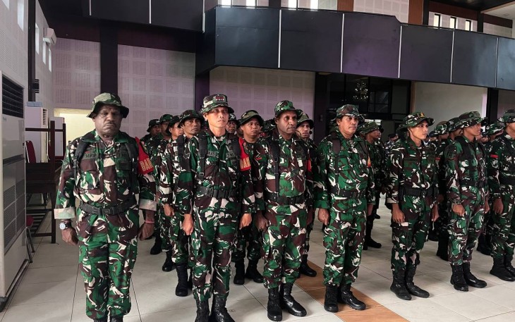 Personel Kodim 1710/Mimika Ikuti Apel Kesiapsiagaan Bencana Hidrometeorologi 2025