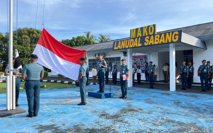 Upacara bendera prajurit Lanudal Sabang