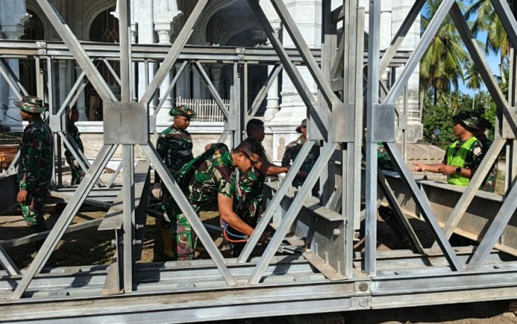TNI Percepat Konektivitas Aceh, Proyek Jembatan Bailey Dikebut di Titik-Titik Kritis
