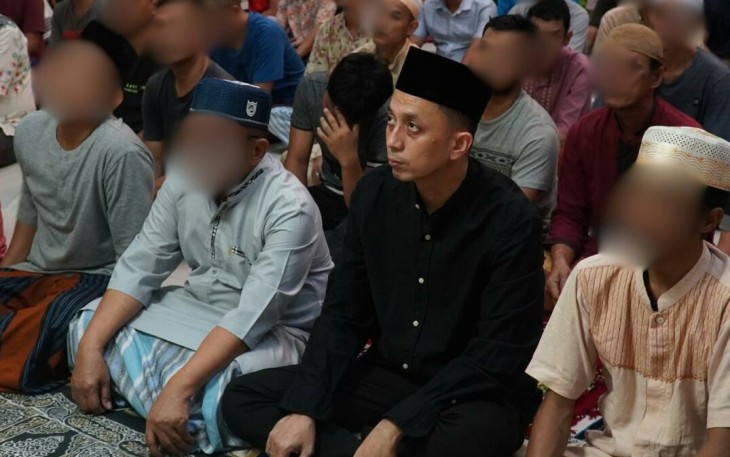 Kegiatan Salat Tarawih di Rutan Kelas I Medan Diikuti Warga Binaan.