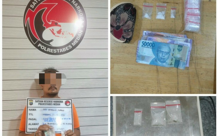 Pemuda Terlibat Peredaran Narkoba di Medan di Ringkus Sat Reserse Narkoba Polrestabes Medan.