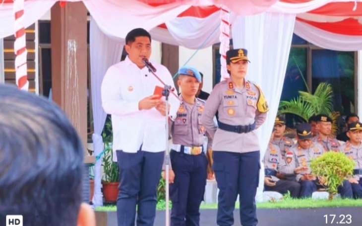 Bupati Bintan Pimpin Apel Gelar Pasukan Operasi Lilin Seligi 2025 di Polres Bintan