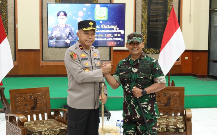 Kedatangan Kapolda Banten Brigjen Pol Hengki disambut dengan baik oleh Danrem 064/MY Brigjen TNI Andrian Susanto