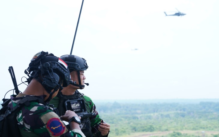 Prajurit TNI Laksanakan Latihan JTAC di Puslatpur TNI AD Baturaja, Sumatera Selatan. Minggu (31/8/2025).