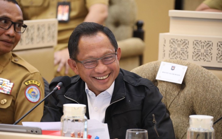 Mendagri Muhammad Tito Karnavian dalam Rapat Kerja dan Rapat Dengar Pendapat (RDP) bersama Komisi II DPR RI, Selasa (8/7/2025).