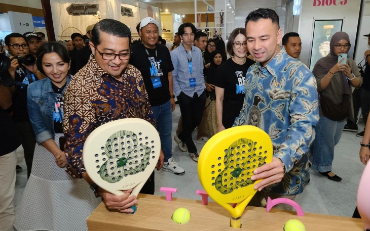Menteri Ekraf Teuku Riefky saat hadir langsung di acara yang digelar di Jakarta International Convention Center (JCC) pada Jumat, 15 Agustus 2025.
