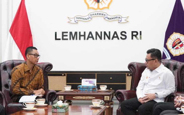 Gubernur Lemhannas RI, TB Ace Hasan Syadzily saat menerima audiensi jajaran PLN di Jakarta, Kamis (22/5).