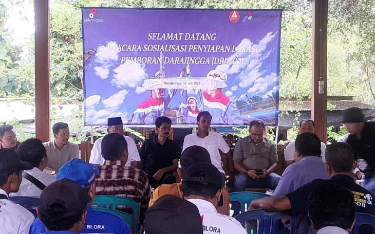 PT Energy Sarana Sejahtera bersama Forkompimcam Kradenan dan Pertamina EP melakukan sosialisasi kepada warga Menden terkait proyek  eksplorasi migas Darajingga 001.