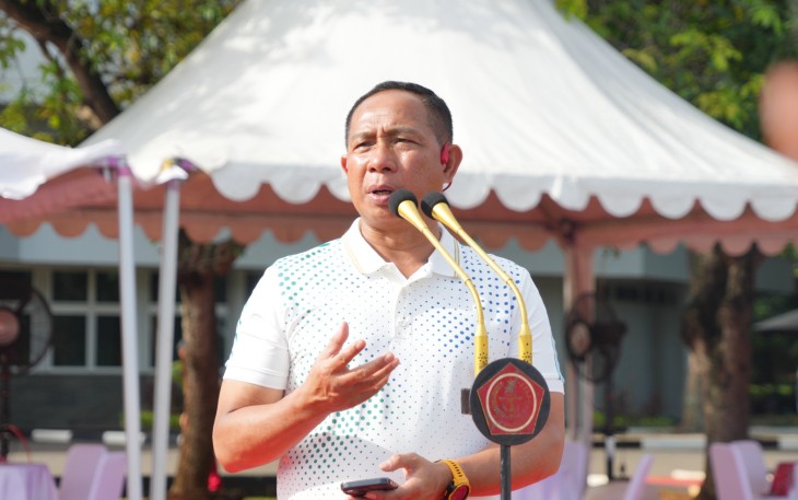 Panglima TNI Jenderal TNI Agus Subiyanto di Lapangan Prima, Mabes TNI Cilangkap, Jakarta Timur, Kamis (6/11/2025).