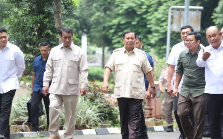 Presiden Prabowo Subianto, saat mengunjungi Kementerian Pertanian (Kementan) pada Senin, 3 Februari 2025.
