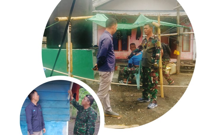 Pihak PLN Rayon Bitung saat melakukan peninjauan lokasi pemasangan meteran listrik di titik Manunggal Air TMMD yang berada di kelurahan Tandurusa dan Girian Permai