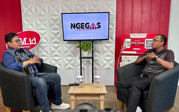 Viva Yoga saat tampil dalam ‘Podcast Ngegas Rakyat Merdeka’. Podcast yang direkam di Gedung Graha Pena,  Jakarta, 2/5/2025