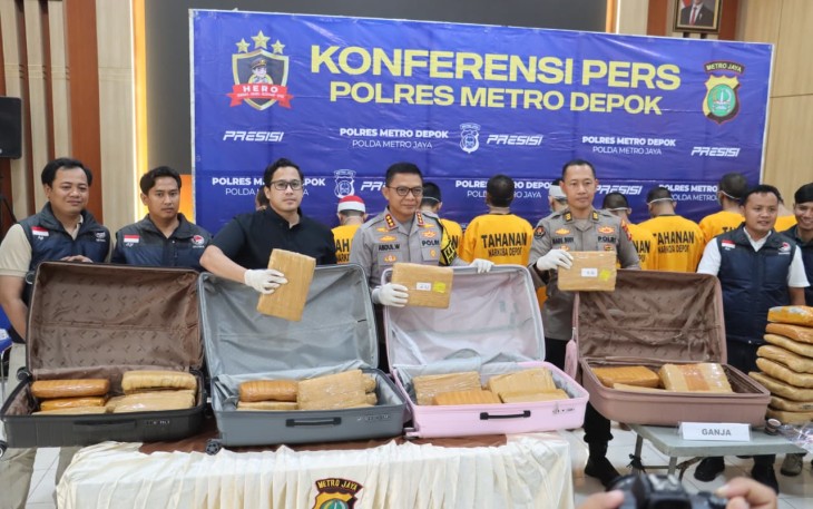 konferensi pers Polres Metro Depok, Kamis (25/9/2025).