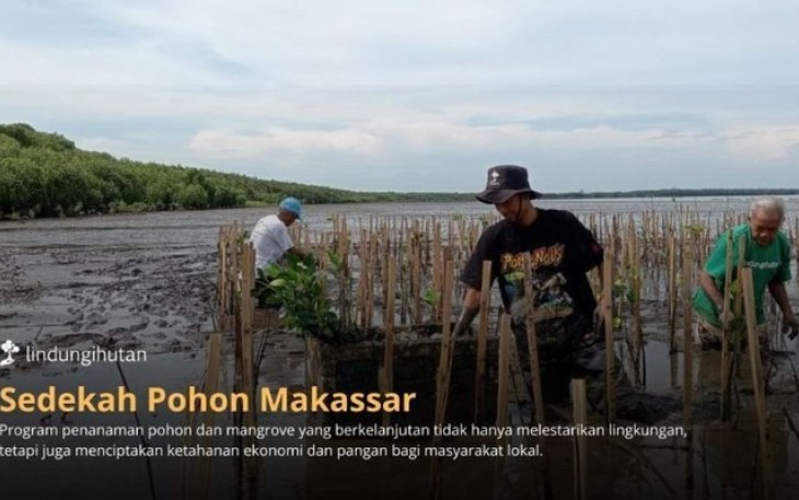 Program Sedekah Pohon oleh LindungiHutan di Makassar