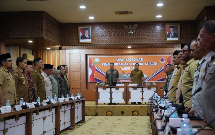 Rakor Penanganan Bencana se-Provinsi Aceh yang digelar di Kantor Gubernur Aceh, Provinsi Aceh, pada Selasa (28/10).