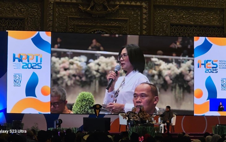 Rektor Intiyas menyampaikan apresiasi dan komitmen UKSW dalam Konferensi Puncak Pendidikan Tinggi Indonesia (KPPTI) 2025.