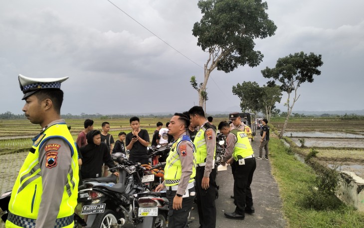 Satlantas Polres Purbalingga saat Amankan 14 Sepeda Motor
