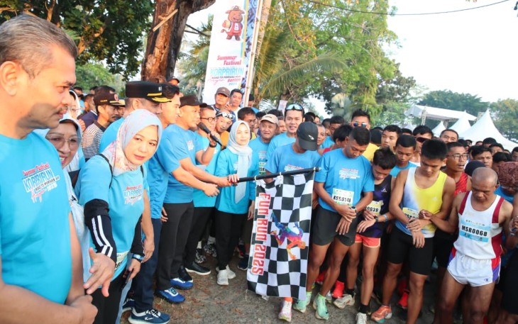  Rangkaian acara PORNAS KORPRI Run Anyer 2025, di Kabupaten Serang, Banten, pada Sabtu (26/7/2025)