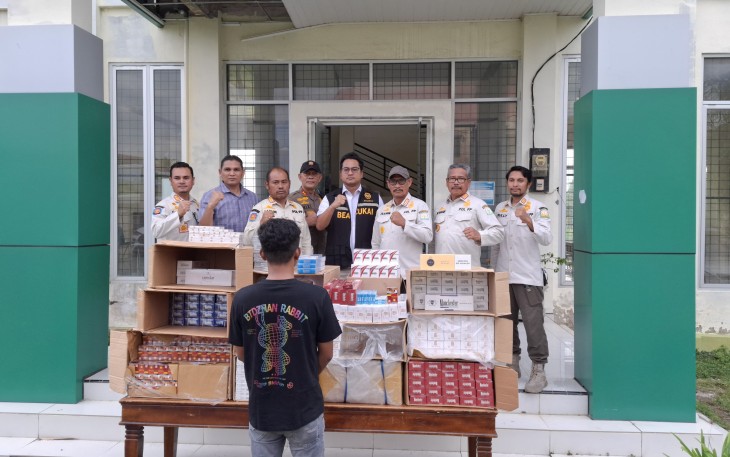 Bea Cukai Aceh dan Satpol PP WH Amankan 90 Ribu Batang Rokok Ilegal di Pidie Jaya dan Bireun