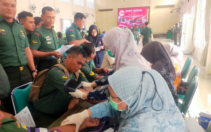 Jajaran Prajurit dan PNS Kodim 0315/Tanjung Pinang Ikuti Donor Darah