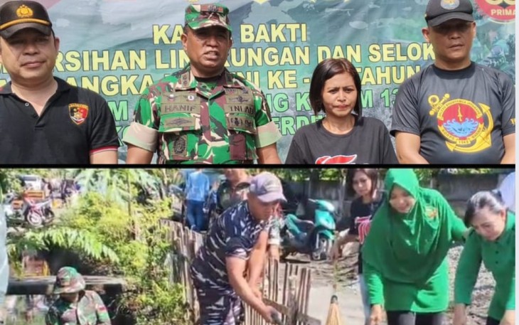 Dandim 1310/Bitung saat menggelar karya bakti bersama instansi pemerintah dan masyarakat