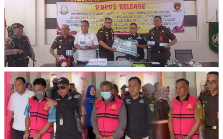 4 Tersangka Kasus Perjalanan Dinas DPRD Kaur saat diamankan petugas