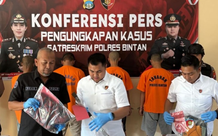 Polres Bintan Gelar Konferensi Pers Kasus Tindak Pidana Penganiayaan 