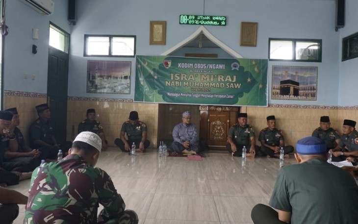 Kodim 0805/Ngawi Peringati Isra Mi'raj Nabi Muhammad Saw 1446 H