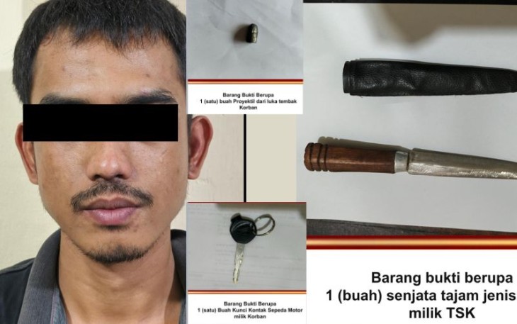 Tersangka dan barang bukti saat diamankan