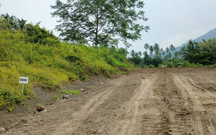 Lokasi Badan jalan yang di kerjakan oleh Satgas TMMD Ke-123 Kodim 1310/Bitung