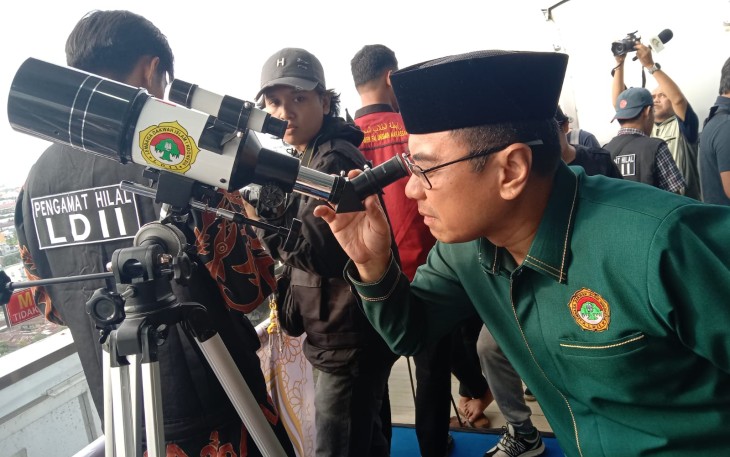 LDII Sulsel saat Ikut Pengamatan Hilal 1 Ramadan 1447 H di Observatorium Unismuh Makassar