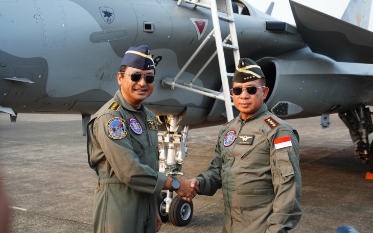 Panglima TNI Jenderal TNI Agus Subiyanto saat bersama KASAU 