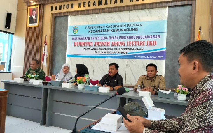 Danramil 0801/02 Kebonagung Hadiri Rakor Musyawarah Antar Desa Dengan Forkopimca 