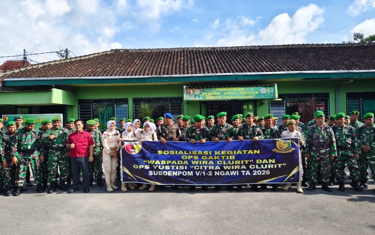 Kodim 0805/Ngawi dan Subdenpom Ngawi Gelar Sosialisasi Ops Gaktib 