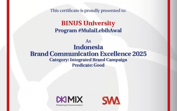 Brand Communication BINUS University Raih Penghargaan Indonesia Brand Communication Excellence 2025