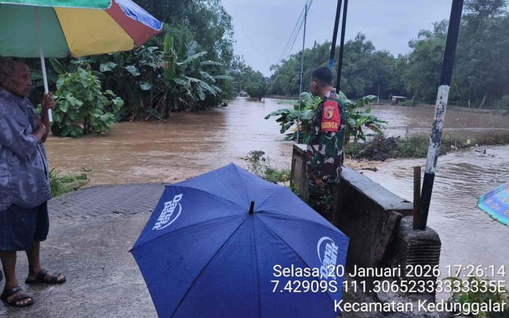 Situasi banjir akibat luapan sungai Winong