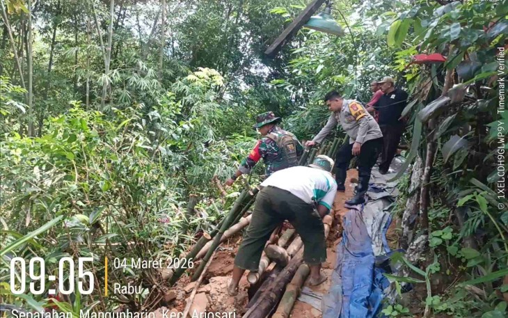 Lokasi tanah longsor di wilayah desa binaan 