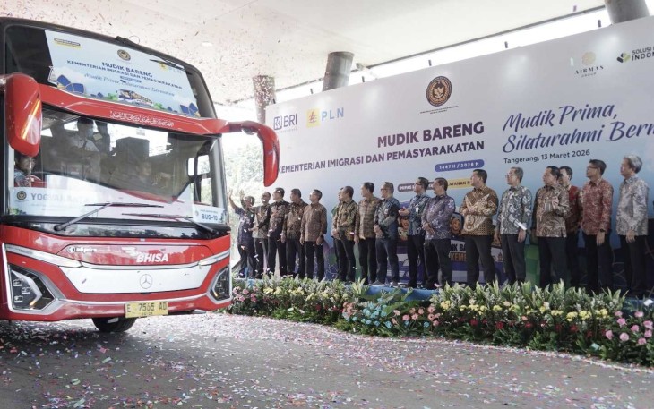 Menteri Imipas Agus Adrianto lepas mudik bersama di Jakarta 