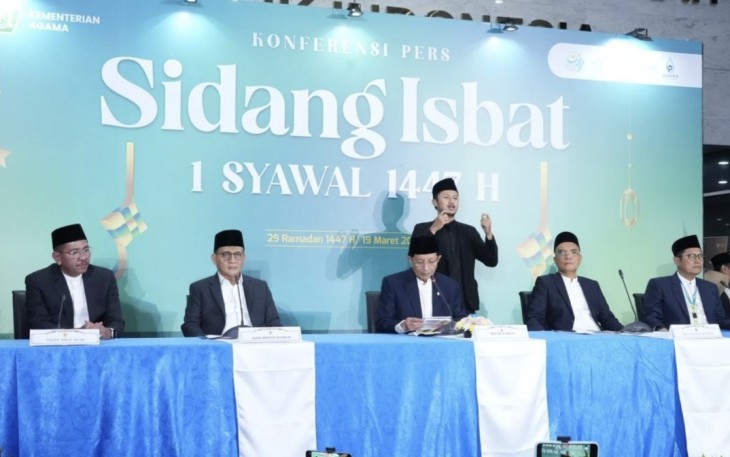 Konferensi pers sidang isbat di Jakarta, Kamis (19/3)