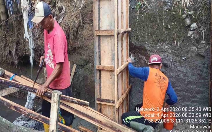 Pembangunan jembatan perintis garuda wilayah Kodim Ponorogo 