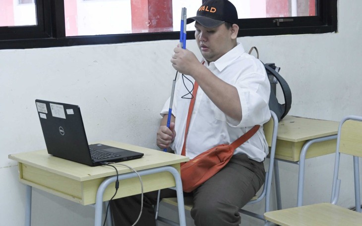 Siswa Anak Berkebutuhan Khusus saat mengikuti TKA