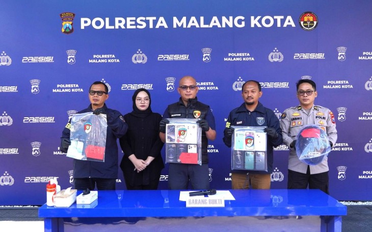 Konferensi pers Polresta Malang Kota