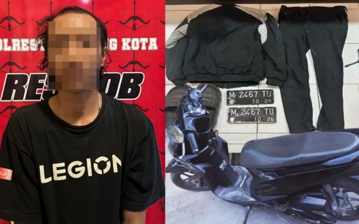 Pelaku kasus curanmor dan barang bukti