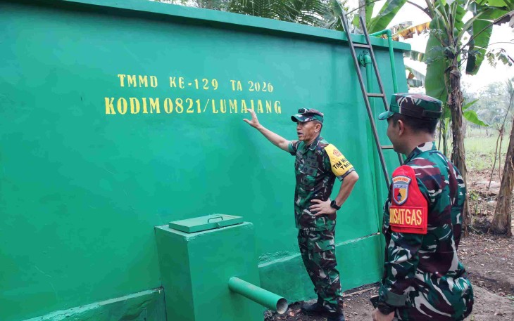 Ketua Tim Wasev TMMD ke-129, Ir Pusterad, Brigjen TNI Mukhlis saat meninjau pelaksanaan TMMD ke-129 di Desa Ledok Tempuro, Lumajang