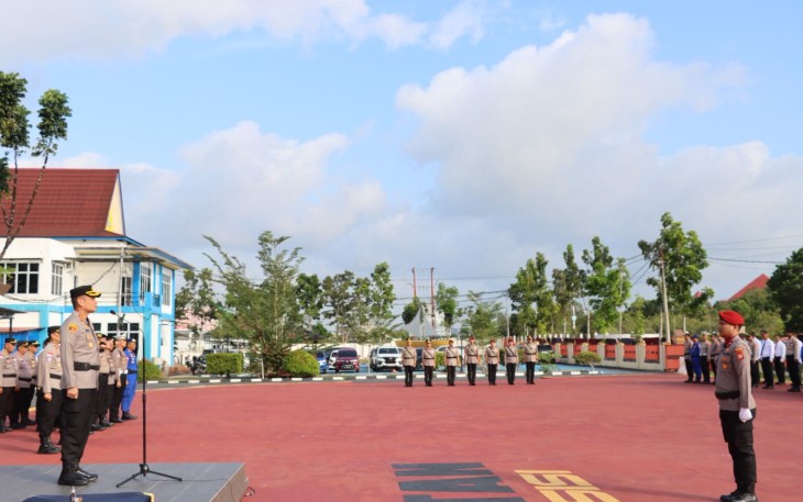 Upacara Sertijab Serta Kenal Pamit PJU Polres Bintan